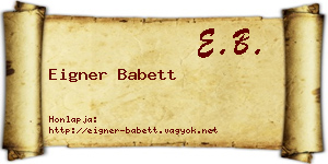 Eigner Babett névjegykártya